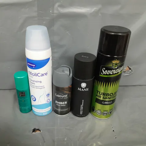 APPROXIMATELY 10 ASSORTED AEROSOLS TO INCLUDE - DEODRANT, CLEANSING FOAM AND AIR FRESHNER