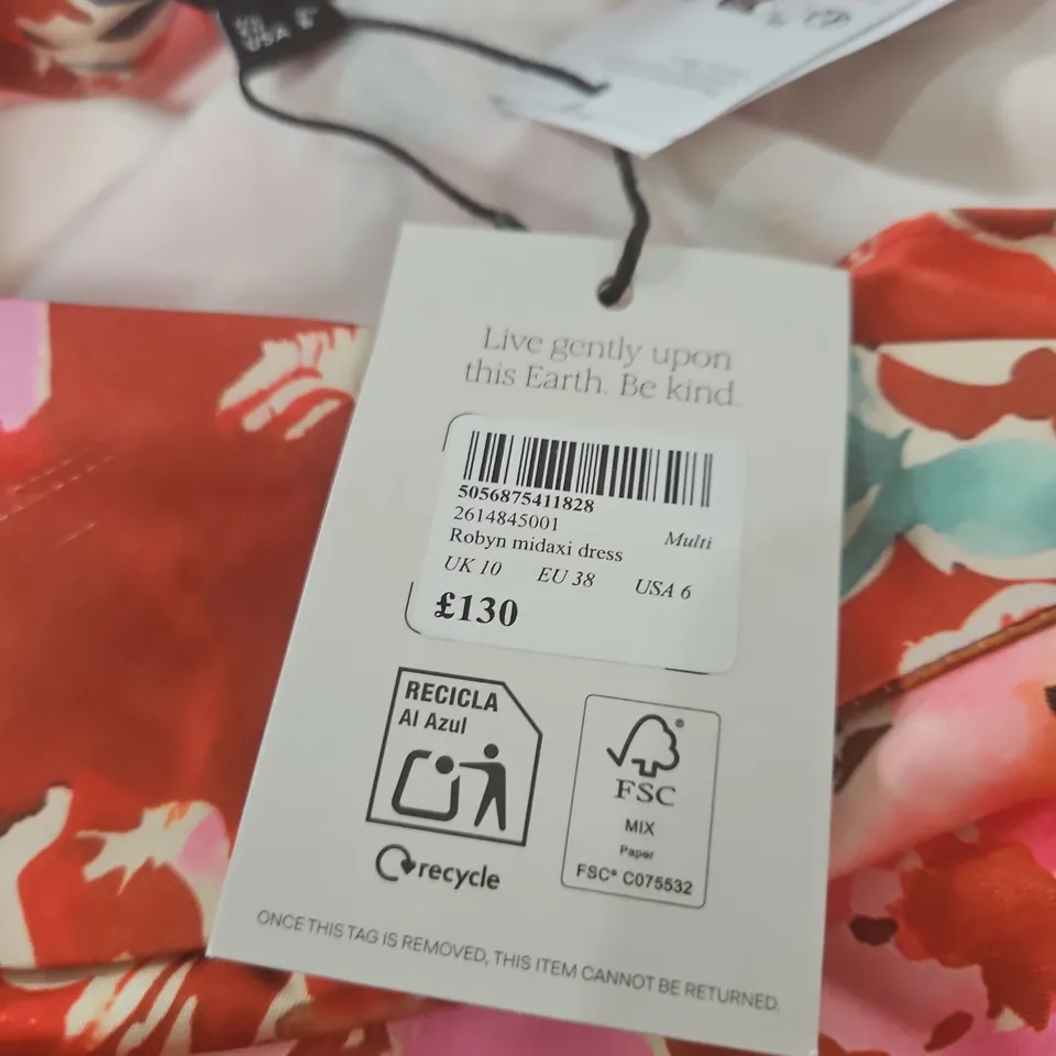 NOBODY'S CHILD ROBYN MIDAXI DRESS – FLORAL RED, UK 10