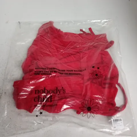 BAGGED NOBODYS CHILD RUCHED SIDE TIE TOP IN RED - UK 16