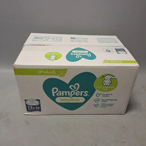 BOXED PAMPERS SENSITIVE BABY WIPES 12X52