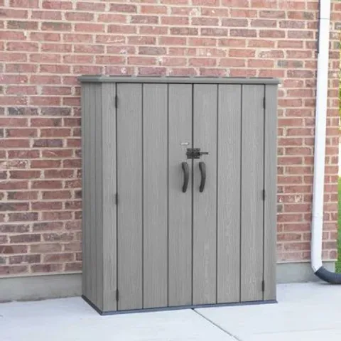 BOXED LIFETIME ROUGH CUT HDPE VERTICAL STORAGE CABINET/SHED