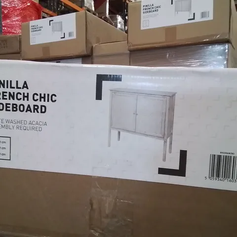 PALLET CONTAINING A LARGE QUANTITY OF BRAND NEW PINILLA FRENCH CHIC SIDEBOARDS 