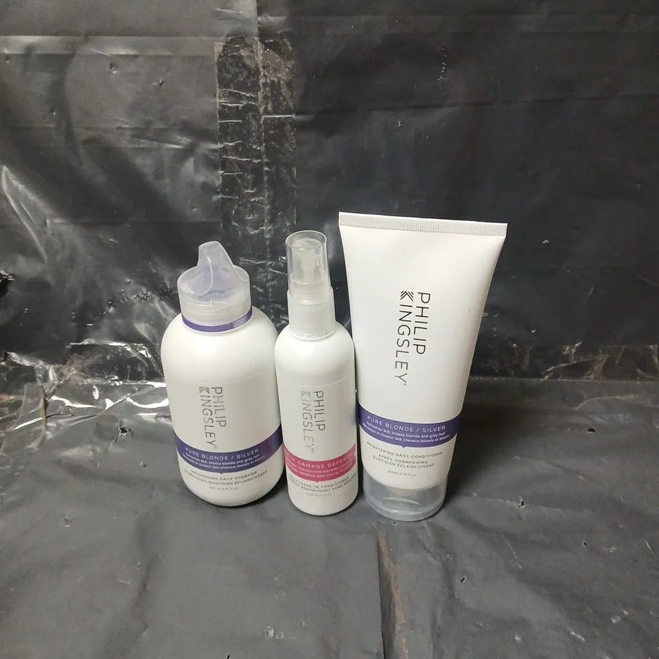 PHILIP KINGSLEY PURE BLONDE 3 PIECE WITH DAILY DAMAGE DEFENCE