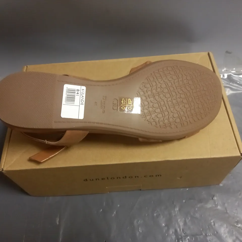 DUNE LONDON CROSS TRAP COMFORT SANDALS CAMEL SIZE 8 