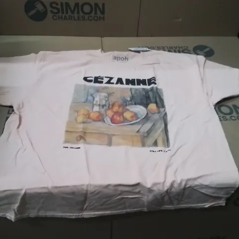 BOXED BRAND NEW APPROXIMATELY 40 APOLLO LONDON CEZANNE T-SHIRT PEACE SIZE 18/20