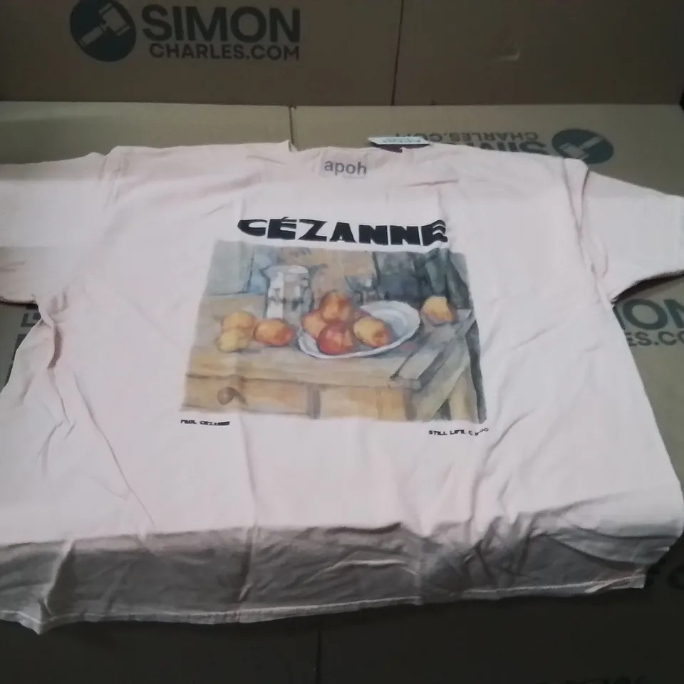 BOXED BRAND NEW APPROXIMATELY 40 APOLLO LONDON CEZANNE T-SHIRT PEACE SIZE 18/20