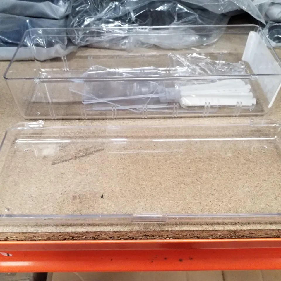 CLEAR PLASTIC STORAGE CONTAINER WITH DIVIDERS (1 ITEM)