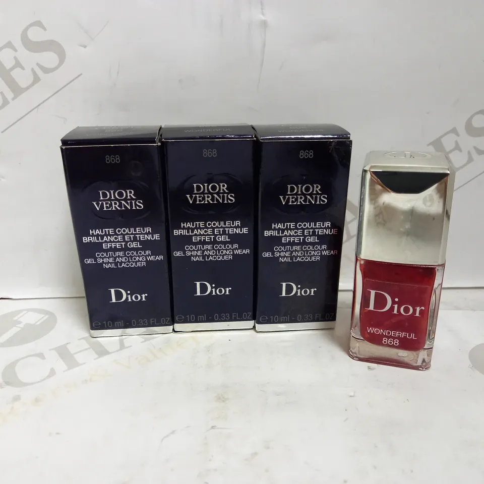 3 X 10ML DIOR DIOR VERNIS GEL SHINE LONGWEAR NAIL LACQUER - 868 WONDERFUL
