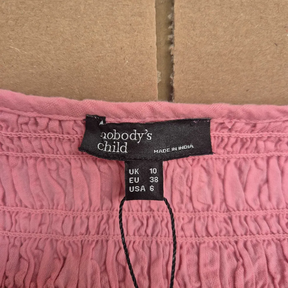 NOBODY'S CHILD PINK SMOCKED DRESS – UK 10 (EU 38, USA 6) MADE IN INDIA