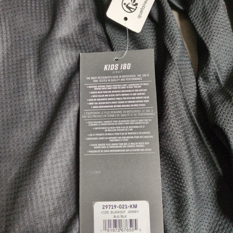 FOX RACING KIDS BLACKOUT JERSEY – KIDS MEDIUM (KM)