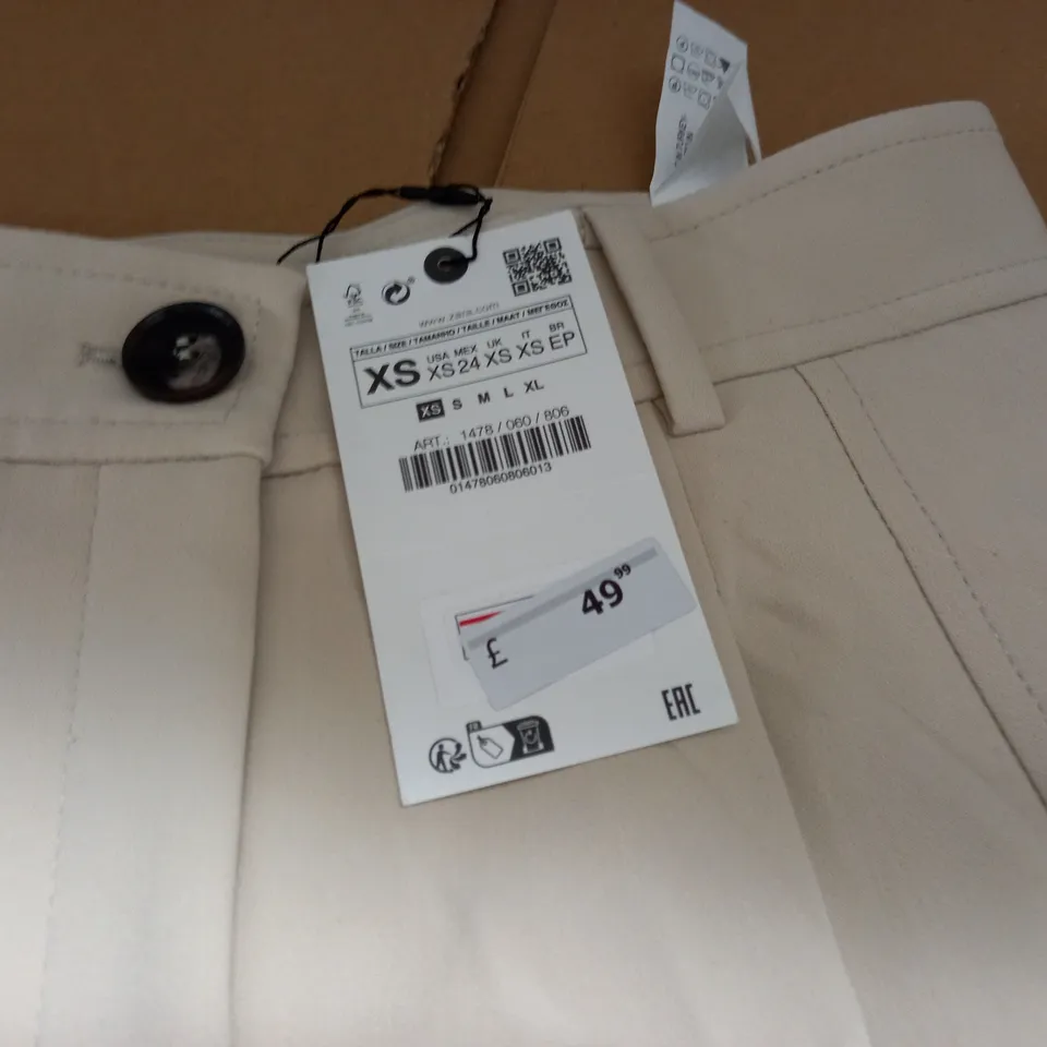 ZARA CREAM TROUSERS - UK XS
