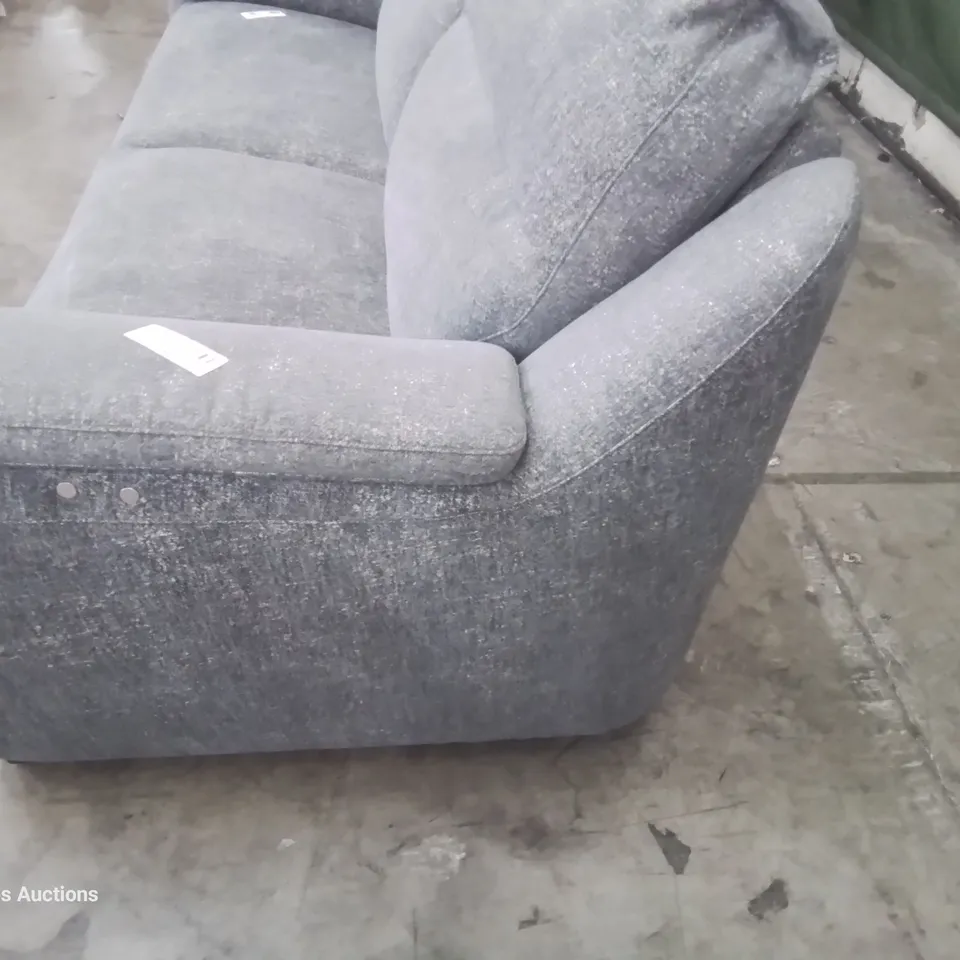 QUALITY ITALIAN DESIGNED & MANUFACTURED PARMA POWER RECLINING LARGE SOFA CARMARGUE GREY FABRIC 