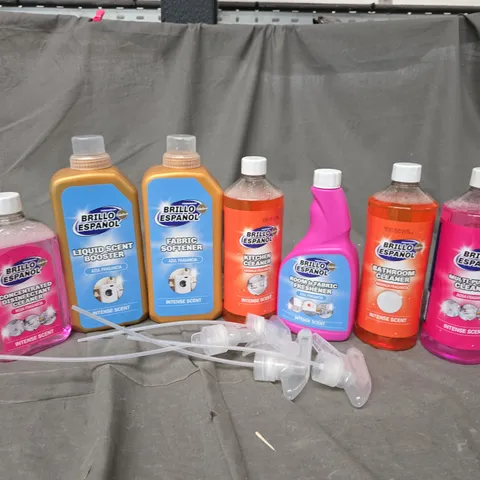 7 ASSORTED BRILLO ESPANOL CLEANING PRODUCTS TO INCLUDE LIQUID SCENT BOOSTER, KITCHEN CLEANER, MULTI-PURPOSE CLEANER, ETC - COLLECTION ONLY