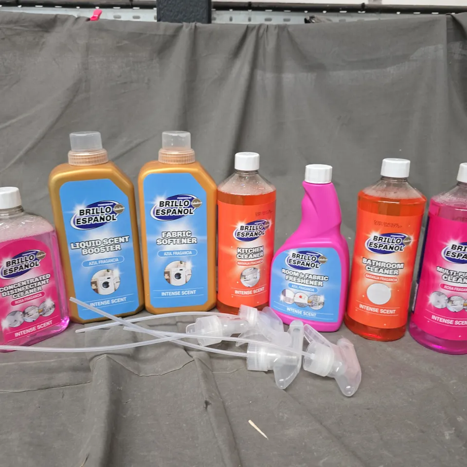 7 ASSORTED BRILLO ESPANOL CLEANING PRODUCTS TO INCLUDE LIQUID SCENT BOOSTER, KITCHEN CLEANER, MULTI-PURPOSE CLEANER, ETC - COLLECTION ONLY