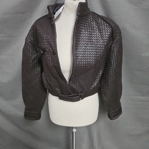 GIELFI BOMBER JACKET IN ESPRESSO BROWN SIZE S