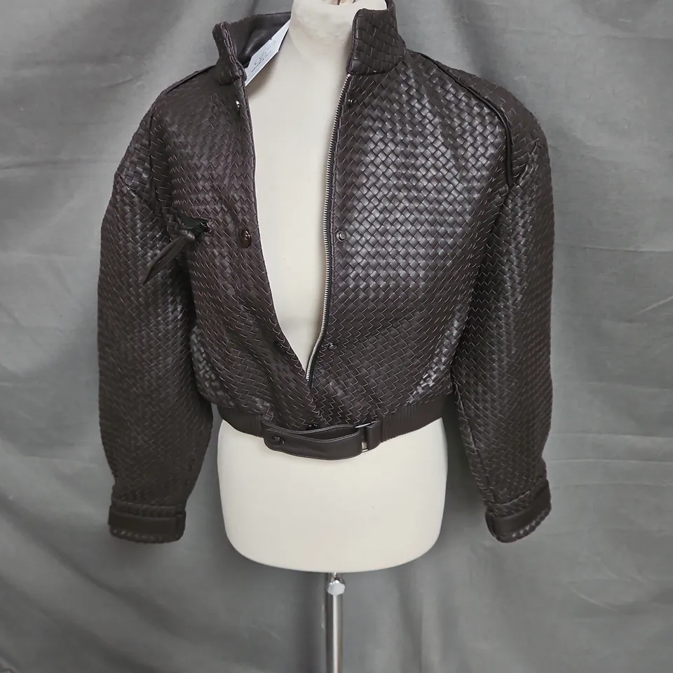 GIELFI BOMBER JACKET IN ESPRESSO BROWN SIZE S