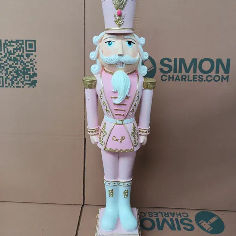 GISELLA GRAHAM PINK NUTCRACKER STATUE ORNAMENT