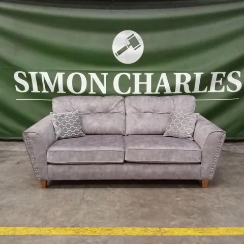 AMAYA FABRIC 3 SEATER SOFA - GREY