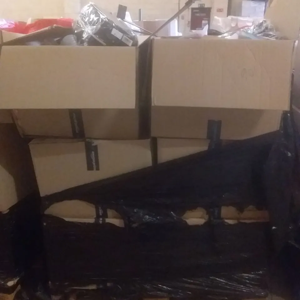 PALLET OF ASSORTED ITEMS INCLUDING SMALL LUGGAGE CASE, RGB HEADSET STAND, AIR DUCT, BABY PICTURE FRAME