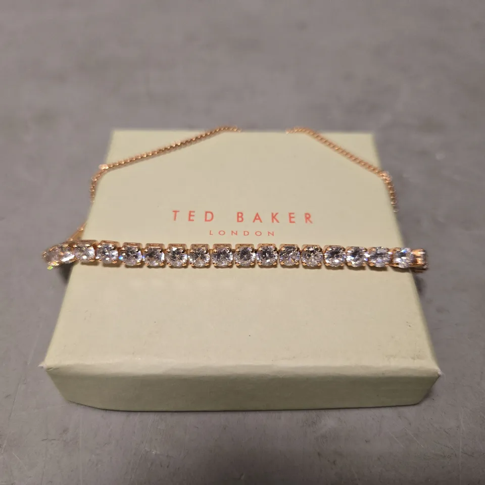 BOXED TED BAKER ROSE GOLD CUBE CUT BANGLE 