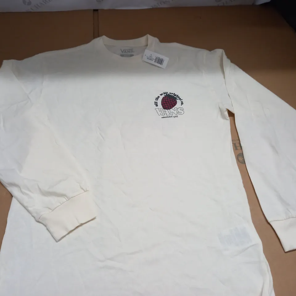 VANS CREAM LONG SLEEVE TOP - M