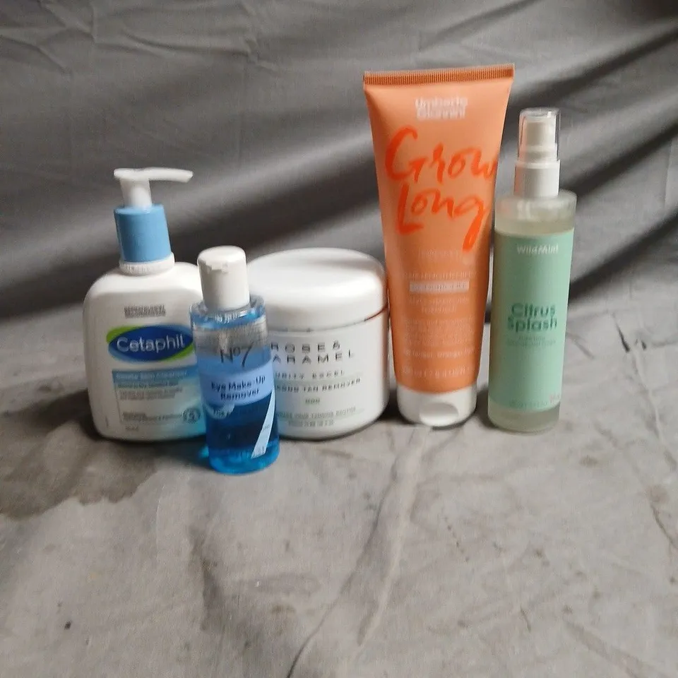 APPROXIMATEY 20 ASSORTED HEALTH AND BEAUTY PRODUCTS TO INCLUDE - NO7 EYE MAKE-UP REMOVER - WILDMINT CITRUS SPLASH TONER AND CETAPHIL GENTLE SKIN CLEANSER