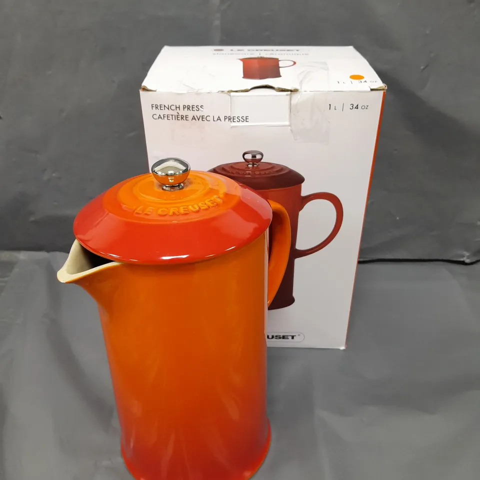 BOXED LE CREUSET FRENCH PRESS - COLLECTION ONLY 