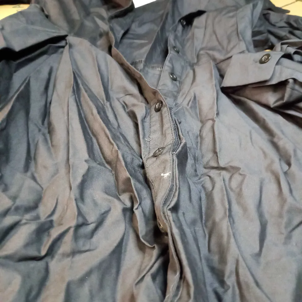 BOOHOO BLACK CONTTON BALLOON SLEEVE PLEAT DETAIL SHIRT DRESS - SIZE 8