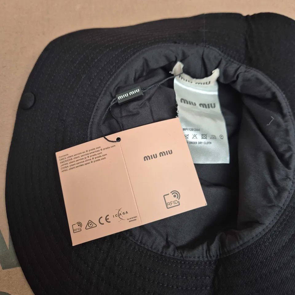 MIU MIU BLACK WIDE-BRIM HAT