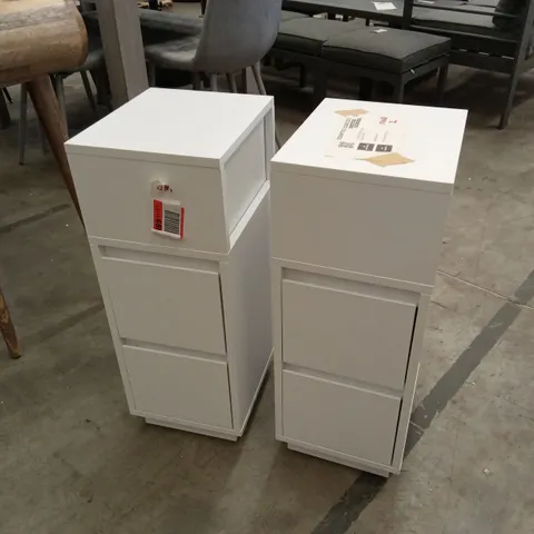 SET OF 2 ARCOLIA BEDSIDE TABLES - WHITE