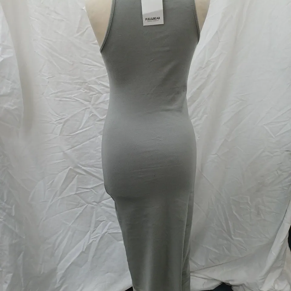 PULL&BEAR SLIM FIT MAXI DRESS, GREY - SIZE S