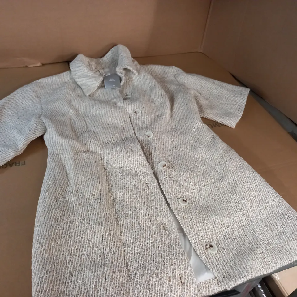 H&M SILK BLEND LONGLINE SHACKET IN NATURAL - EUR 42