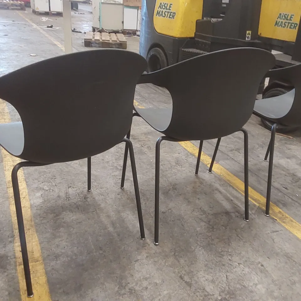 SET OF 3x PLASTIC TUB CHAIRS