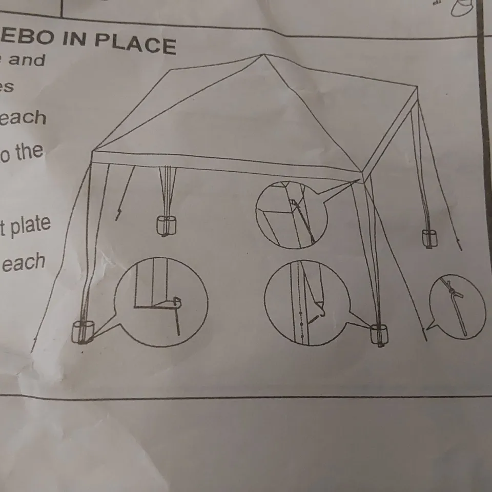 BOXED YUEBO GAZEBO 3X3 FOLDING WATERPROOF GAZEBO - COLOURS MAY VARY