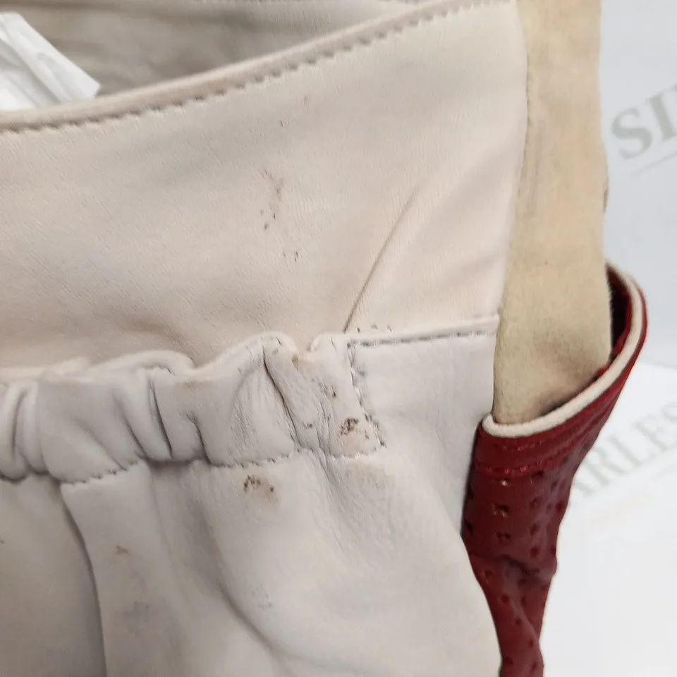ISABEL MARANT RED, GREY AND YELLOW SOFT LEATHER SADDLE BAG