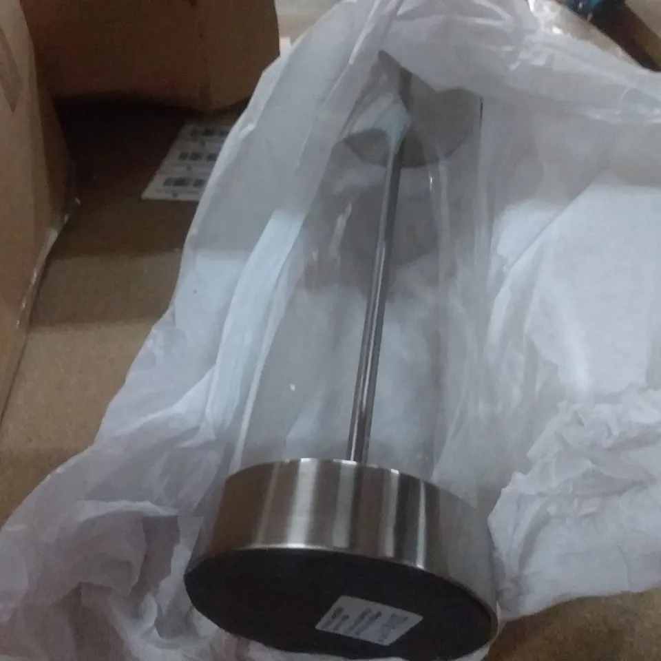 BOXED 56CM BRUSHED CHROME TABLE LAMP SHADE COLOUR WHITE