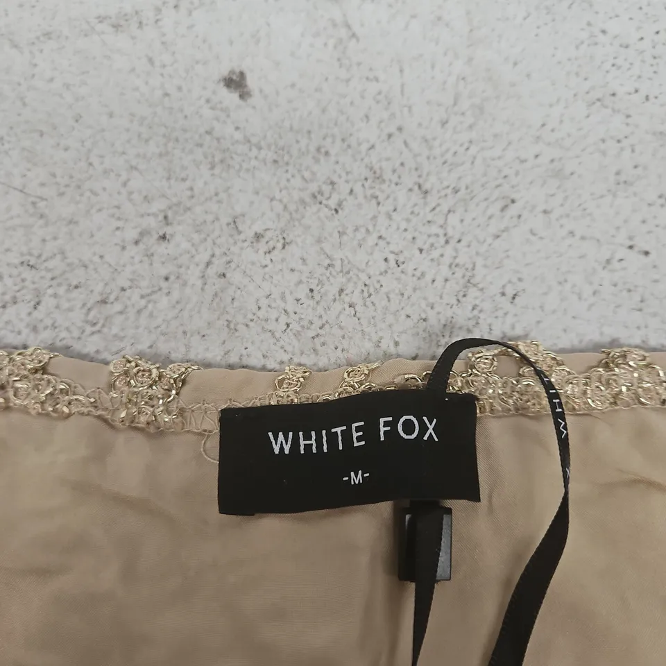 WHITE FOX DO WHAT I'M TOLD MINI SKIRT - GOLD, SIZE M
