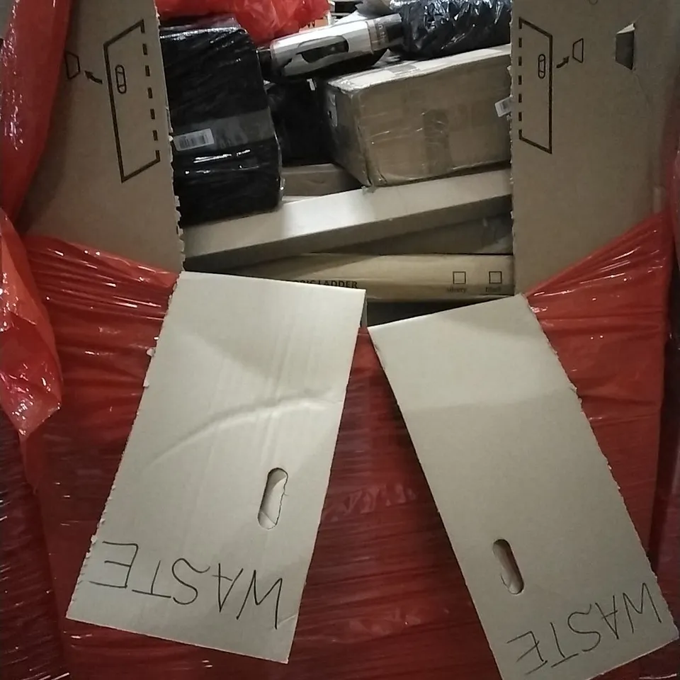 PALLET TO INCLUDE TELESCOPIC LADDER, RETRACTABLE SAFETY GATE, SCOOTER,PLANT POT AND OTHER ASSORTED ITEMS...