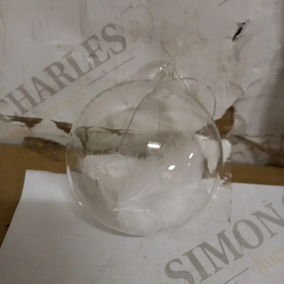 GLASS FEATHER BAUBLE RRP £30