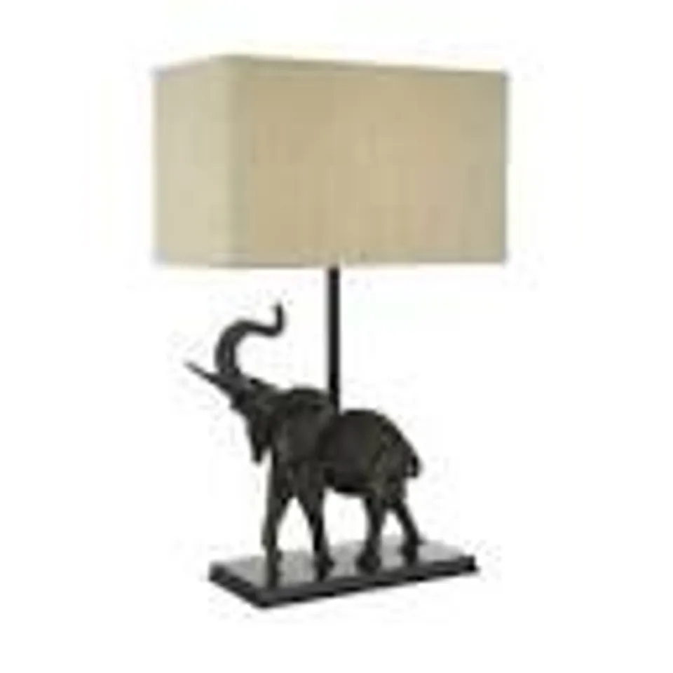 HOUSE OF FRASER JUNIPA HATI ELEPHANT GREY/BRONZE TABLE LAMP