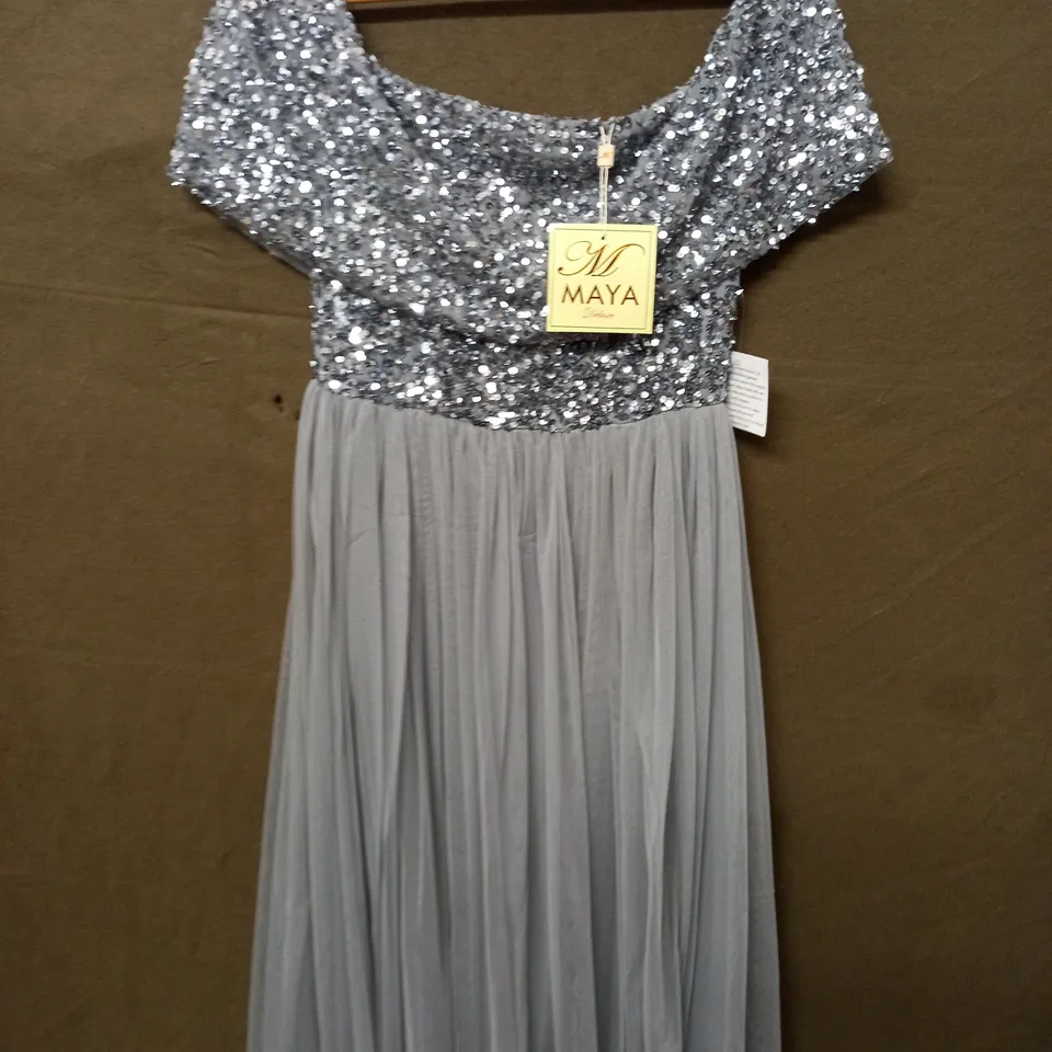 MAYA DELUXE SEQUIN EMBELLISHED DRESS - UK12