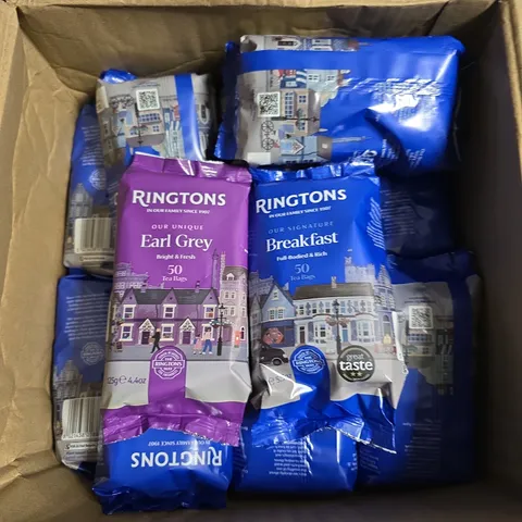 APPROXIMATELY 15 PACKS OF RINGTONS ASSORTED TEABAGS 