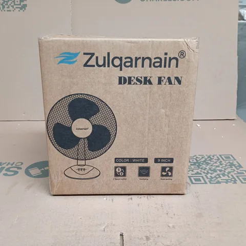 ZULQARNAIN DESK FAN 9" WHITE BOXED