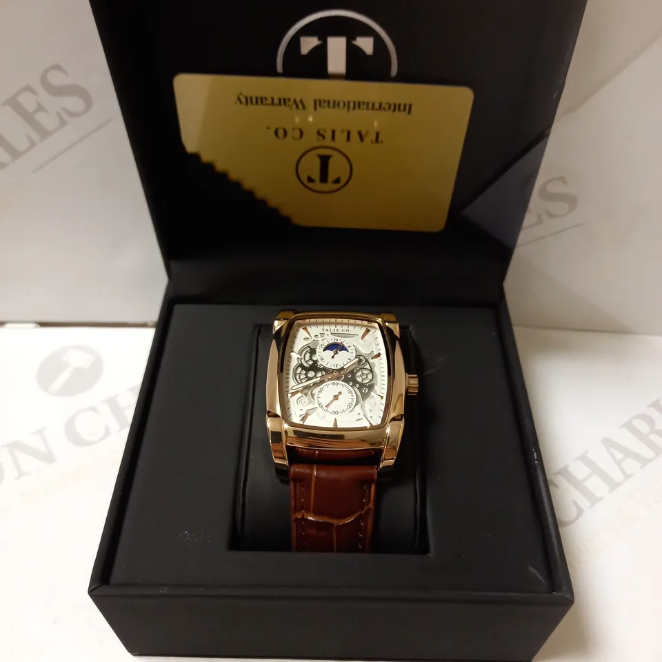 TALIS CO BROWN CROC LEATHER STRAP WRISTWATCH RRP £550