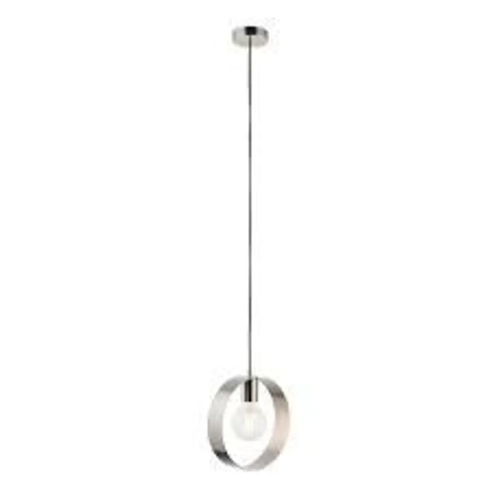 BOXED ENDON LIGHTING HOOP SINGLE LIGHT CEILING PENDANT IN BRUSHED NICKEL FINISH