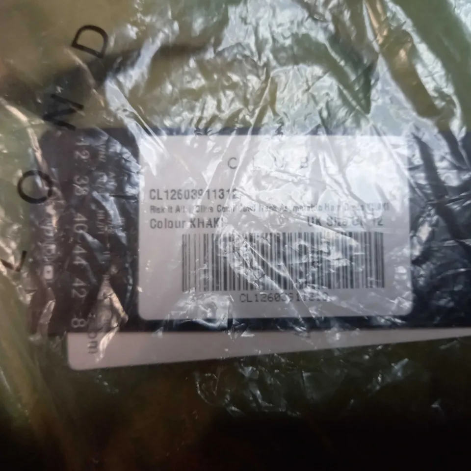 PACKAGED CLUB L OLIVE CAMI CAWL NECK ASYMMETRIC HEM DRESS - SIZE 12