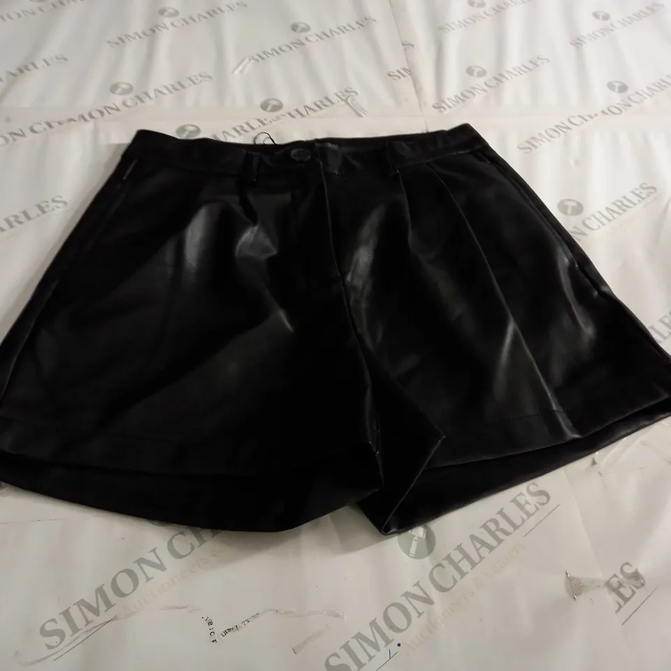 BLACK FAUX LEATHER SKIRT SIZE 10