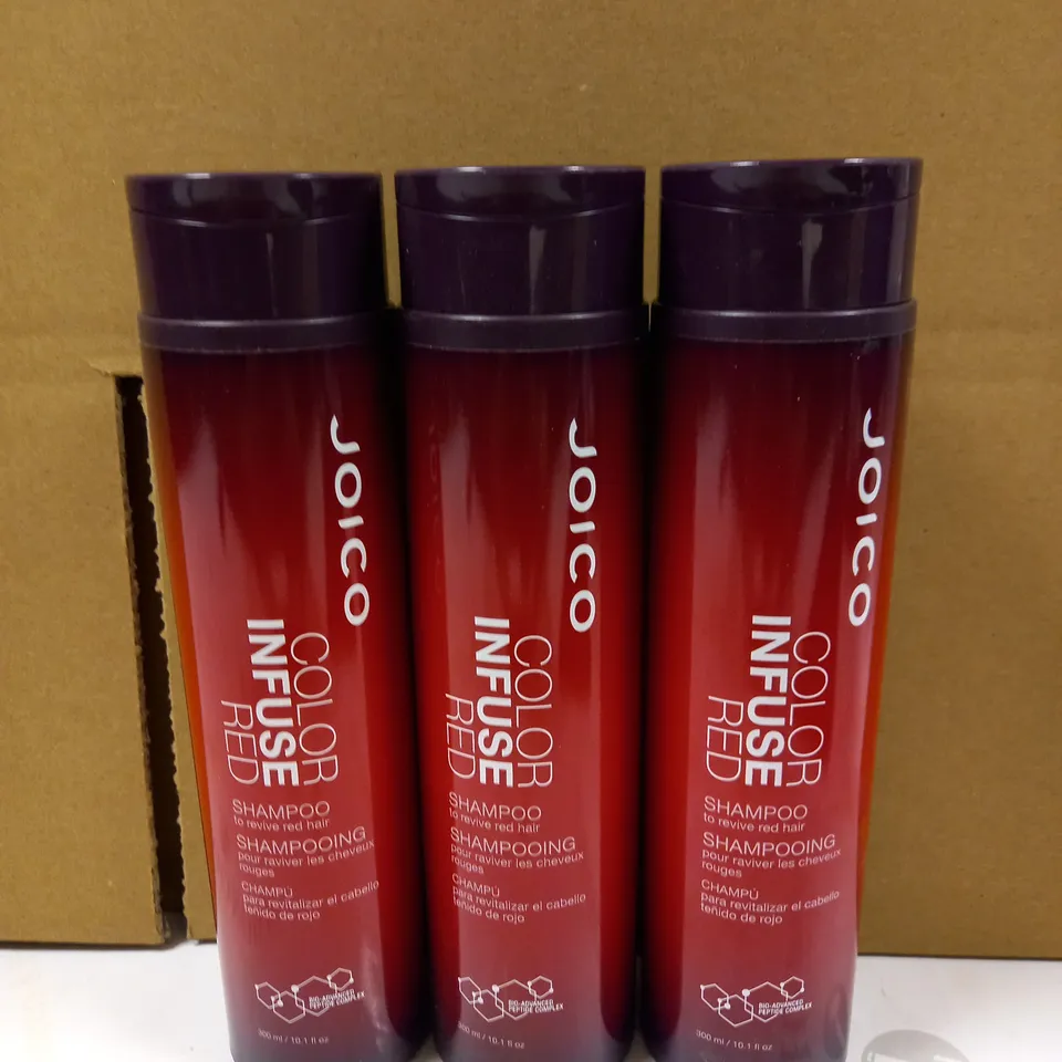 LOT OF 3 JOICO COLOUR INFUSE RED SHAMPOO