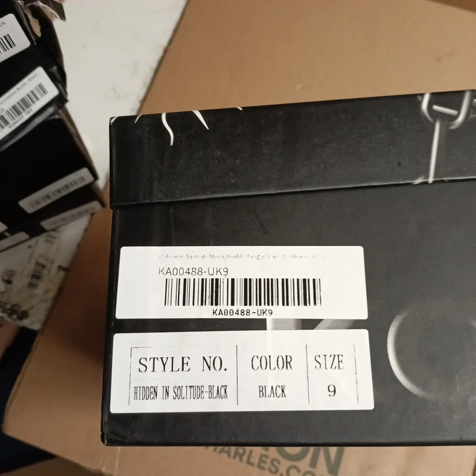 KOI HIDDEN IN SOLITUDE BLACK LEATHER SHOES – UK 9 (KA00488-UK9)