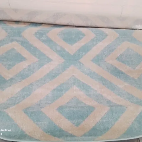 BRAND NEW PACO HOME 821 BLUE-WHITE POCO 160CM DIAMETER CIRCULAR RUG